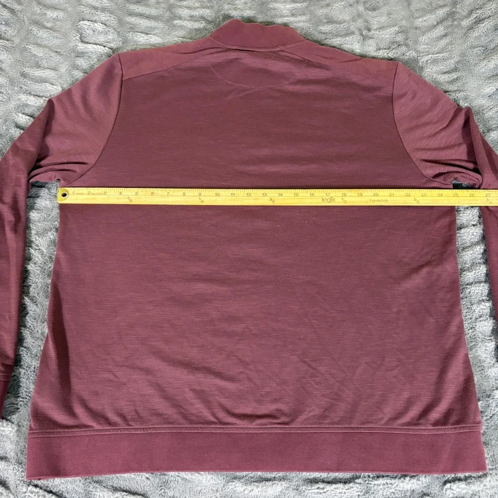 Ted Baker London Mens Size 7 Burgundy 1/4 Zip Mock Neck Pullover Sweater AR464
